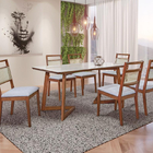 Sala De Jantar Madeira Maciça Com 6 Cadeiras 1,80x0,90 Metros