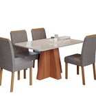 Sala De Jantar Maitê 130 Cm Com 4 Cadeiras Fernanda Wood Cina