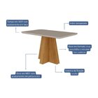 Sala De Jantar Maite 130cm Com 4 Cadeiras Nicole Nature/off N