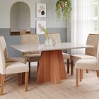 Sala De Jantar Maitê 160 Cm Com 6 Cadeiras Fernanda Wood Cina