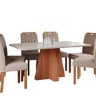Sala De Jantar Maitê 160 Cm Com 6 Cadeiras Paola Wood Cinamom