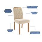 Sala De Jantar Maite 160cm Com 6 Cadeiras Paola Cinamomo/off