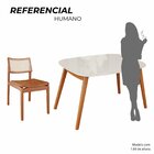 Sala De Jantar Mesa 110x76cm Tampo Em Mdf Com Vidro 4 Cadeira