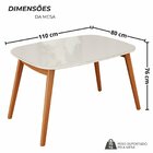 Sala De Jantar Mesa 110x76cm Tampo Em Mdf Com Vidro 4 Cadeira