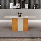 Sala De Jantar Mesa 160cm 6 Cadeiras Doha Freijó/off