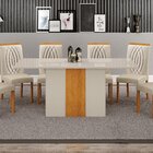 Sala De Jantar Mesa 160cm 6 Cadeiras Doha Off/freijó Decor