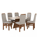 Sala De Jantar Mesa 160cm E 6 Cadeiras Joli 147/26 Zamarchi