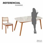 Sala De Jantar Mesa 160x76cm Tampo Em Mdf Com Vidro 6 Cadeira