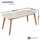 Sala De Jantar Mesa 180x76cm Tampo Em Mdf Com Vidro 6 Cadeira