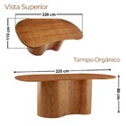 Sala De Jantar Mesa 220cm Tampo Laminado Orgânico 8 Cadeiras