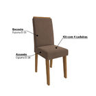 Sala De Jantar Mesa Adele 1,30m Vidro Temperado E 4 Cadeiras