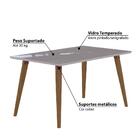 Sala De Jantar Mesa Adele 1,30m Vidro Temperado E 4 Cadeiras