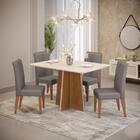 Sala De Jantar Mesa Agnes Freijó/off White C/ 4 Cadeiras Ayla