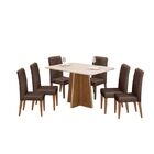 Sala De Jantar Mesa Agnes Freijó/off White C/ 6 Cadeiras Ayla