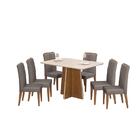 Sala De Jantar Mesa Agnes Freijó/off White C/ 6 Cadeiras Ayla