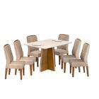 Sala De Jantar Mesa Agnes Freijó/off White C/ 6 Cadeiras Lis