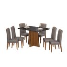 Sala De Jantar Mesa Agnes Freijó/preto C/ 6 Cadeiras Ayla Fre