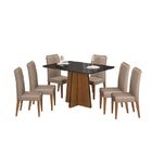 Sala De Jantar Mesa Agnes Freijó/preto C/ 6 Cadeiras Ayla Fre