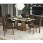 Sala De Jantar Mesa Alana 1,80m Vidro Temperado 6 Cadeiras M