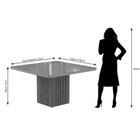 Sala De Jantar Mesa Ana Quadrada 1,30m Vidro Temperado E 8 C