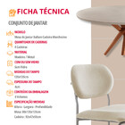 Sala De Jantar Mesa Ballare Tampo 135cm Texturizado Com 4 Cad