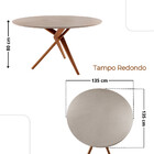 Sala De Jantar Mesa Ballare Tampo 135cm Texturizado Com 4 Cad