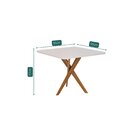 Sala De Jantar Mesa Cacau 95x77cm Com Vidro E 4 Cadeiras Enca