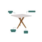 Sala De Jantar Mesa Cacau 95x77cm Com Vidro E 4 Cadeiras Enca