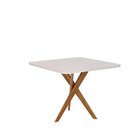 Sala De Jantar Mesa Cacau 95x77cm Com Vidro E 4 Cadeiras Enca