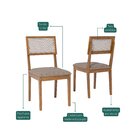 Sala De Jantar Mesa Cacau 95x77cm Com Vidro E 4 Cadeiras Enca