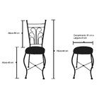 Sala De Jantar Mesa Compacta Em Ferro E Madeira Maciça - 120