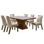 Sala De Jantar Mesa Cronos E 6 Cadeiras Apollo Castanho Fosco