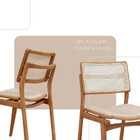 Sala De Jantar Mesa Ellis 220cm Madeira Tampo Com Vidro Com 8