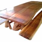 Sala De Jantar Mesa Em Madeira Jequitibá 1,6m Com 2 Bancos