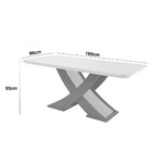 Sala De Jantar Mesa Lisboa 180 Mdf Canto Reto Com 6 Cadeiras