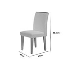 Sala De Jantar Mesa Lisboa 180 Mdf Canto Reto Com 6 Cadeiras