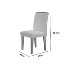 Sala De Jantar Mesa Lisboa 180 Mdf Canto Reto Com 6 Cadeiras