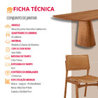 Sala De Jantar Mesa Noronha 220cm Madeira Tampo Barril Lamina