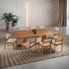 Sala De Jantar Mesa Noronha 220cm Madeira Tampo Barril Lamina