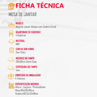 Sala De Jantar Mesa Olímpia 120cm Mdf Canto Copo Com 4 Cadeir