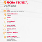 Sala De Jantar Mesa Olímpia 120cm Mdf Canto Reto Com 4 Cadeir