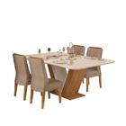 Sala De Jantar Mesa Rute Carvalho/off White C/ 4 Cadeiras Lid
