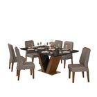 Sala De Jantar Mesa Rute Freijó/preto C/ 6 Cadeiras Lidia Fre