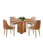 Sala De Jantar Mesa Selene 135cm Madeira Tampo Laminado Com 4