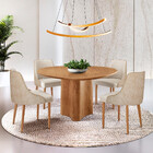 Sala De Jantar Mesa Selene 135cm Madeira Tampo Laminado Com 4