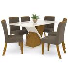 Sala De Jantar Mesa Solus 160cm Com 6 Cadeiras Tauá Nature/of