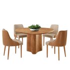 Sala De Jantar Mesa Tampo Laminado Orgânico 4 Cadeiras Helena