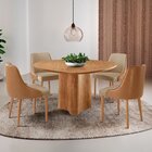 Sala De Jantar Mesa Tampo Laminado Orgânico 4 Cadeiras Helena