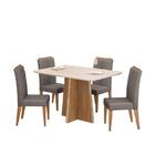 Sala De Jantar Mesa Vanda Carvalho/off White C/ 4 Cadeiras Ya