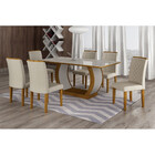 Sala De Jantar Milena Tampo Mdf Vidro 6 Cadeiras Qr Rufato